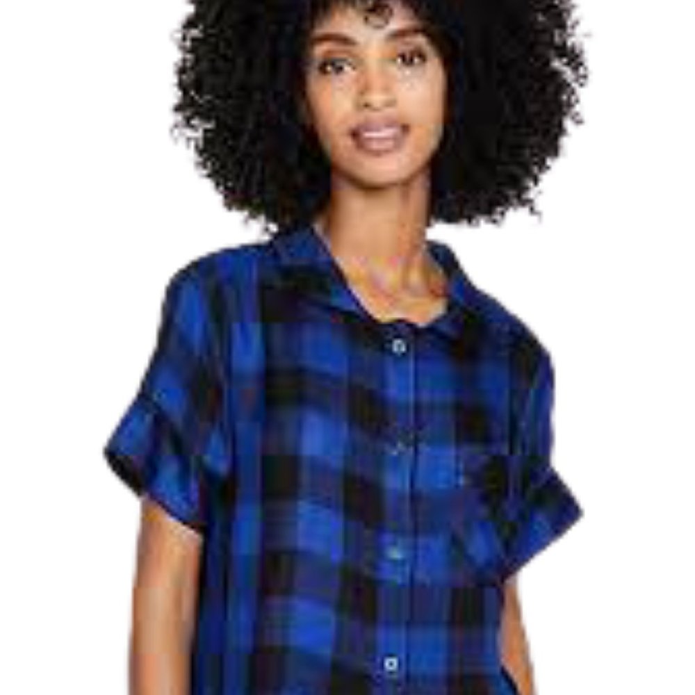 PLUSH Plaid Short PJ Set With Scrunchie - Picture 2 of 11